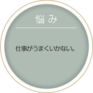悩み:仕事がうまくいかない。