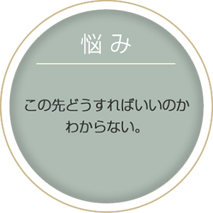 悩み:この先どうすればいいのかわからない。