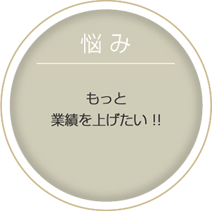 悩み:もっと業績を上げたい!